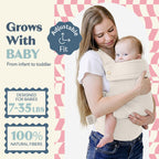 Ergonomic Hip-Healthy Baby Carrier, Front and Back Carry, 7-35 lbs - Vanilla view 2