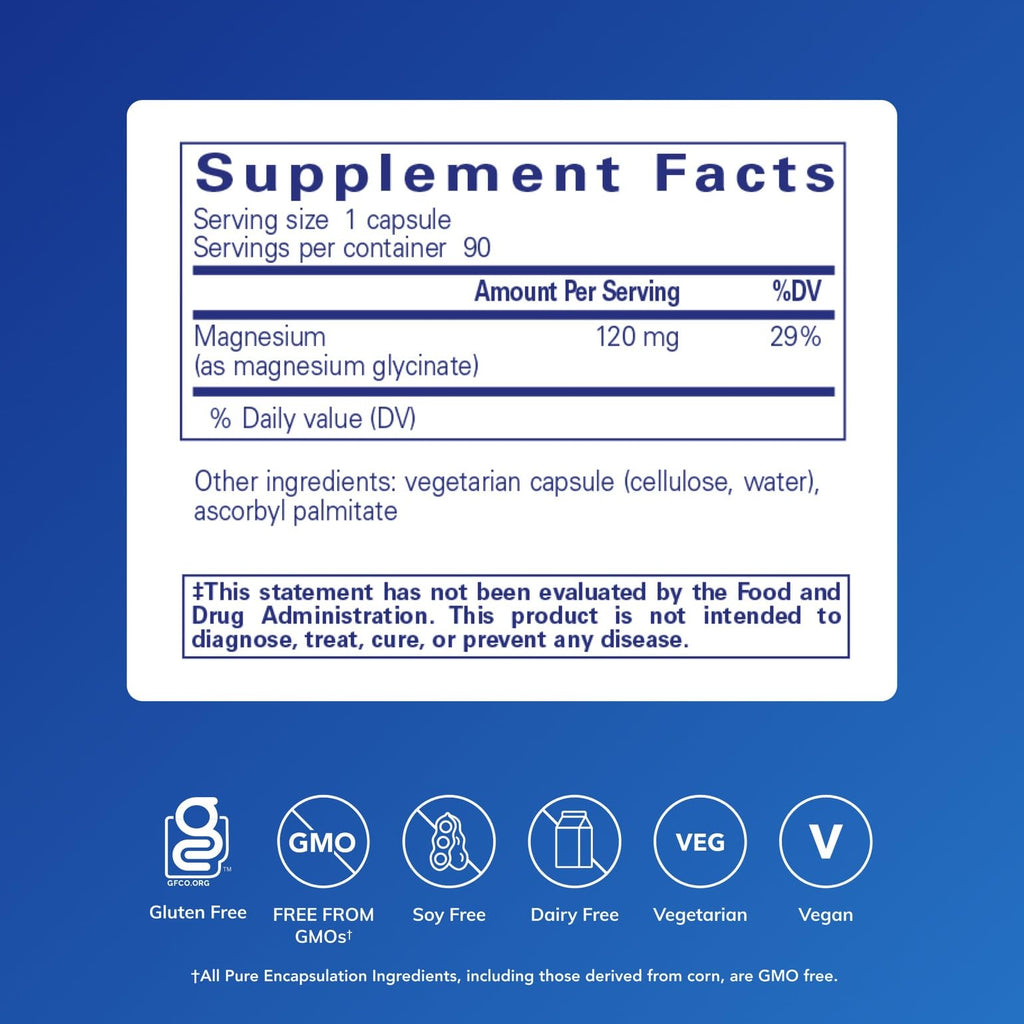 Pure Encapsulations Magnesium (Glycinate), 90 Capsules (MG9)