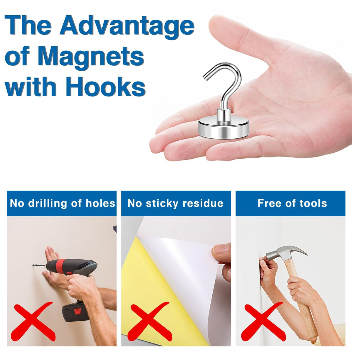 LOVIMAG Magnetic Hooks for Cruise Cabins 130LBS Heavy Duty Magnet Hook 25P (additional view 5)