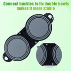 SLSON Collapsible Dog Dual Bowls Reinforced Rim 180 Degrees Flip Over Bowl - Cold Grey view 2
