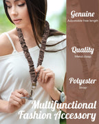 Geyoga Coffee Brown Scrunchie Teacher Lanyard for ID Badge, Stretchy Neck Key Lanyards (additional view 2)