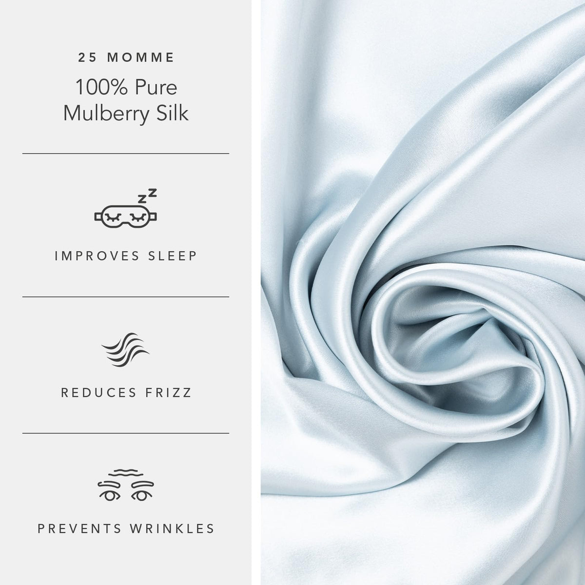 Fishers Finery 25mm 100% Pure Mulberry Silk Pillowcase