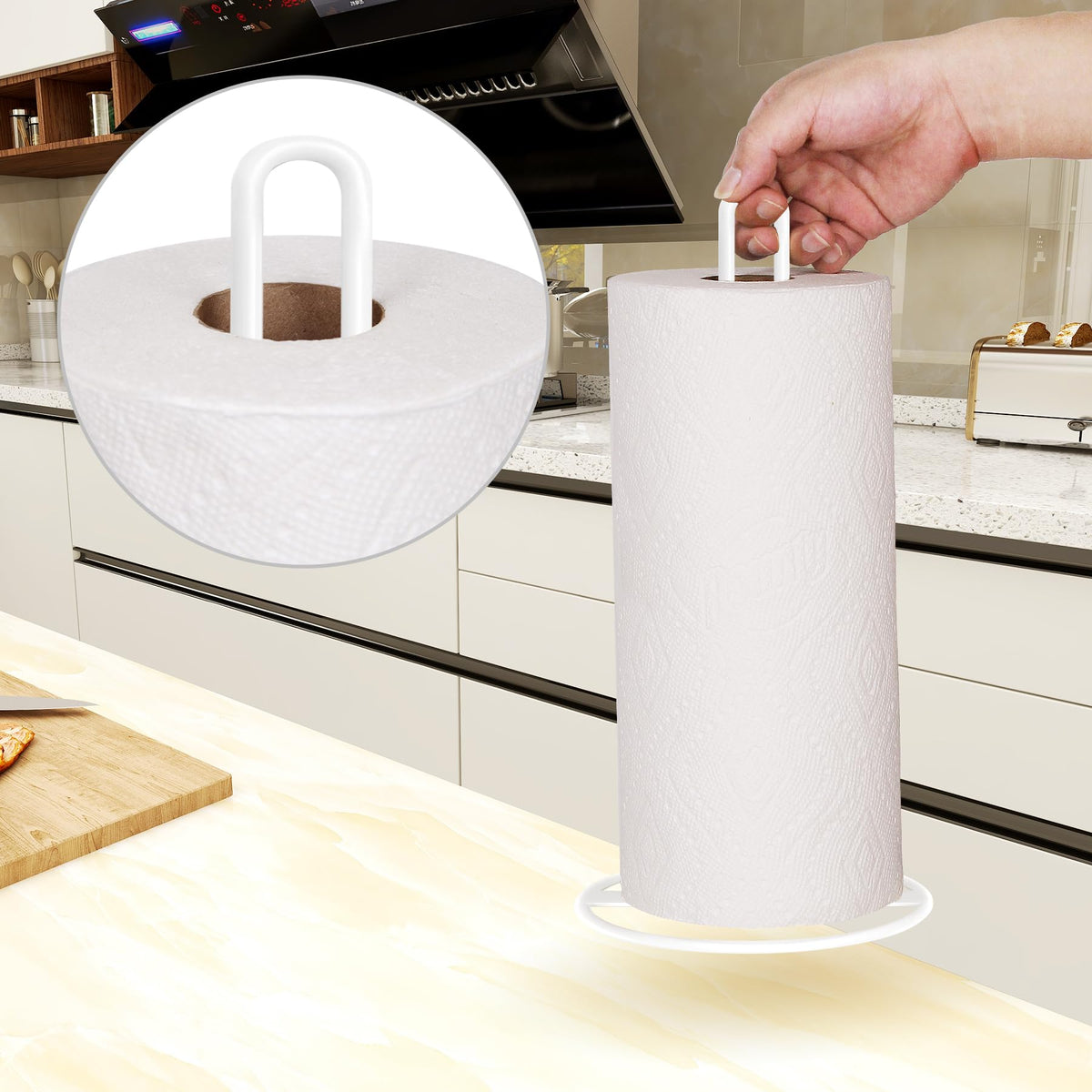 OBODING Paper Towel Holder Countertop - White view 3