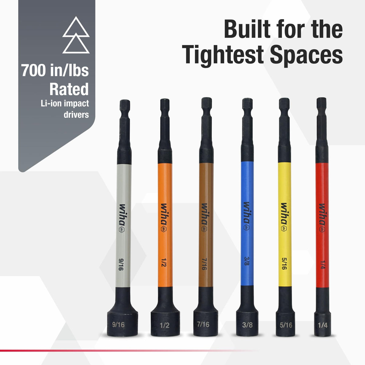 Wiha 70486 Color Coded Magnetic Nut Setter Set, 6 Inch SAE, 6 Piece (additional view 2)