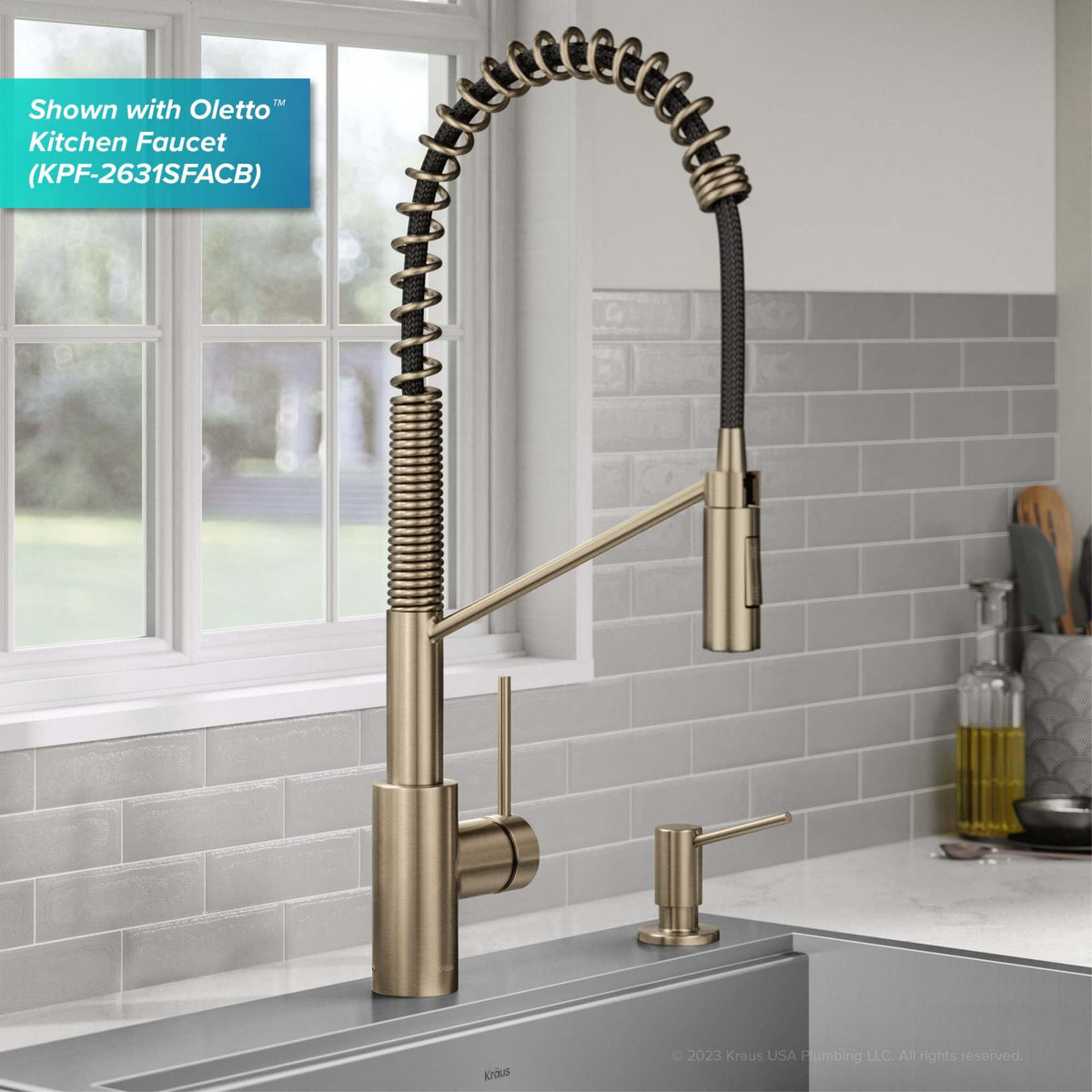 KRAUS Kitchen Soap and Lotion Dispenser in Spot-Free Antique Champagne Bronze, KSD-43SFACB (additional view 8)