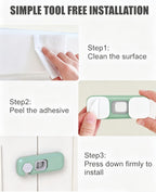 5 Pack Child Proof Refrigerator Lock, QYESWHSR Fridge Locks for Kids with Sticky Adhesive Pads, Child Safety Locks for