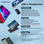 USB C Headphones for iPhone 18 Pro Max 17 16 15/Galaxy S26 FE Wired Earbuds - Mint-Green view 6