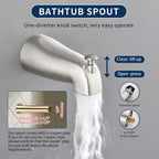 DIFEINI Tub Shower Faucet Combo Set Brushed Nickel Bathtub Faucet Set Shower System with Tub Spout Shower Tub Kit