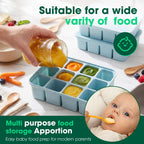 3 Pack Baby Food Freezer Tray with Lids - Blue view 5