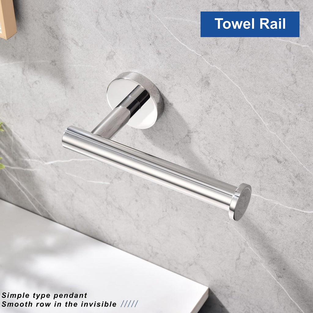 TASTOS Toilet Paper Holder SUS304 Stainless Steel Round - Polished Chrome / 2 view 1