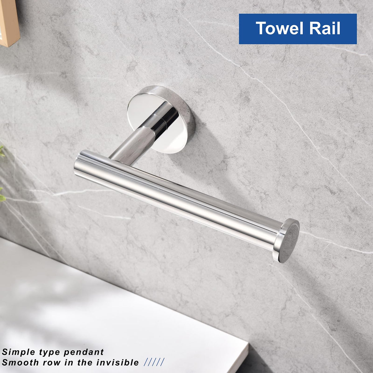 TASTOS Toilet Paper Holder SUS304 Stainless Steel Round - Polished Chrome / 2 view 1
