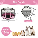 Siedihit Sieidihit Dog Cat Pet Playpen Puppy Crate Cage Indoor Outdoor, – Small Pink (SDUS1P1CWAG30S)