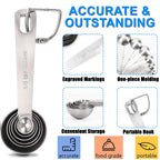 Rena Chris Measuring Spoons, Premium Heavy Duty Stainless Steel Measuring Spoons Cups Set, Small Tablespoon with Metric (Pack of 6)