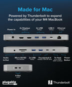 Plugable Thunderbolt 4 Dock for M4/M5 MacBook Air & Pro, 100W Charging (additional view 1)
