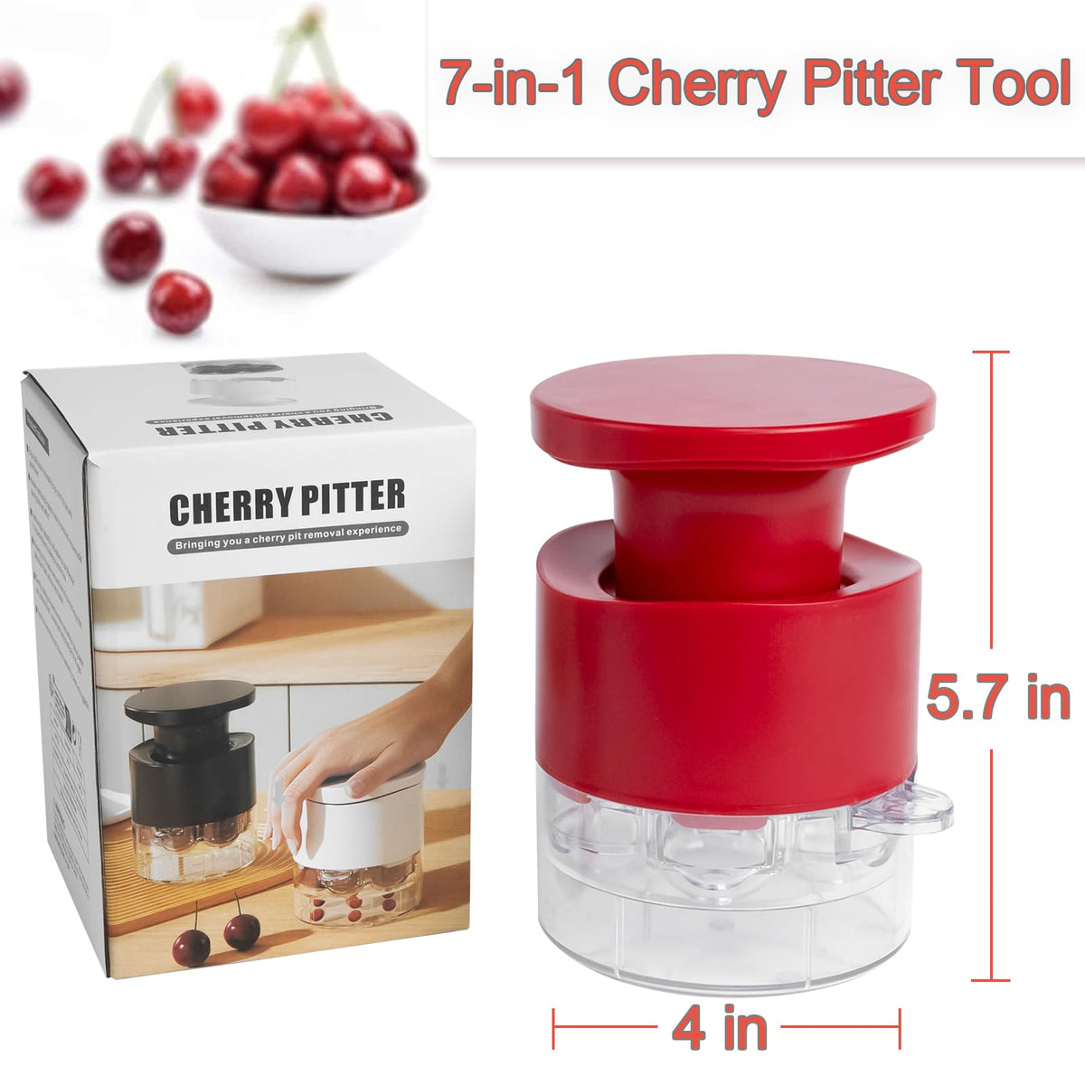 Cherry Pitter Tool Pit Remover - Burgundy view 5