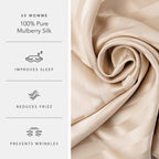 Fishers Finery 25mm 100% Pure Mulberry Silk Pillowcase
