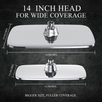 Veken 14" Wide Rain Shower Head with Handheld,Full Body Coverage & Spa-Like (SHC5V404)