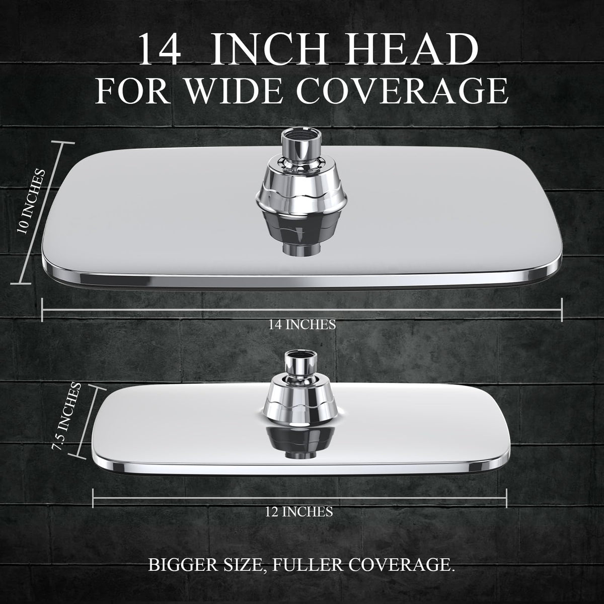 Veken 14" Wide Rain Shower Head with Handheld,Full Body Coverage & Spa-Like (SHC5V404)