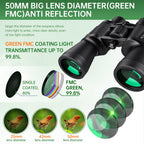 FLYANT 20x50 High Powered Binoculars for Adults, Waterproof Compact Binoculars with Low Light Vision for Bird Watching