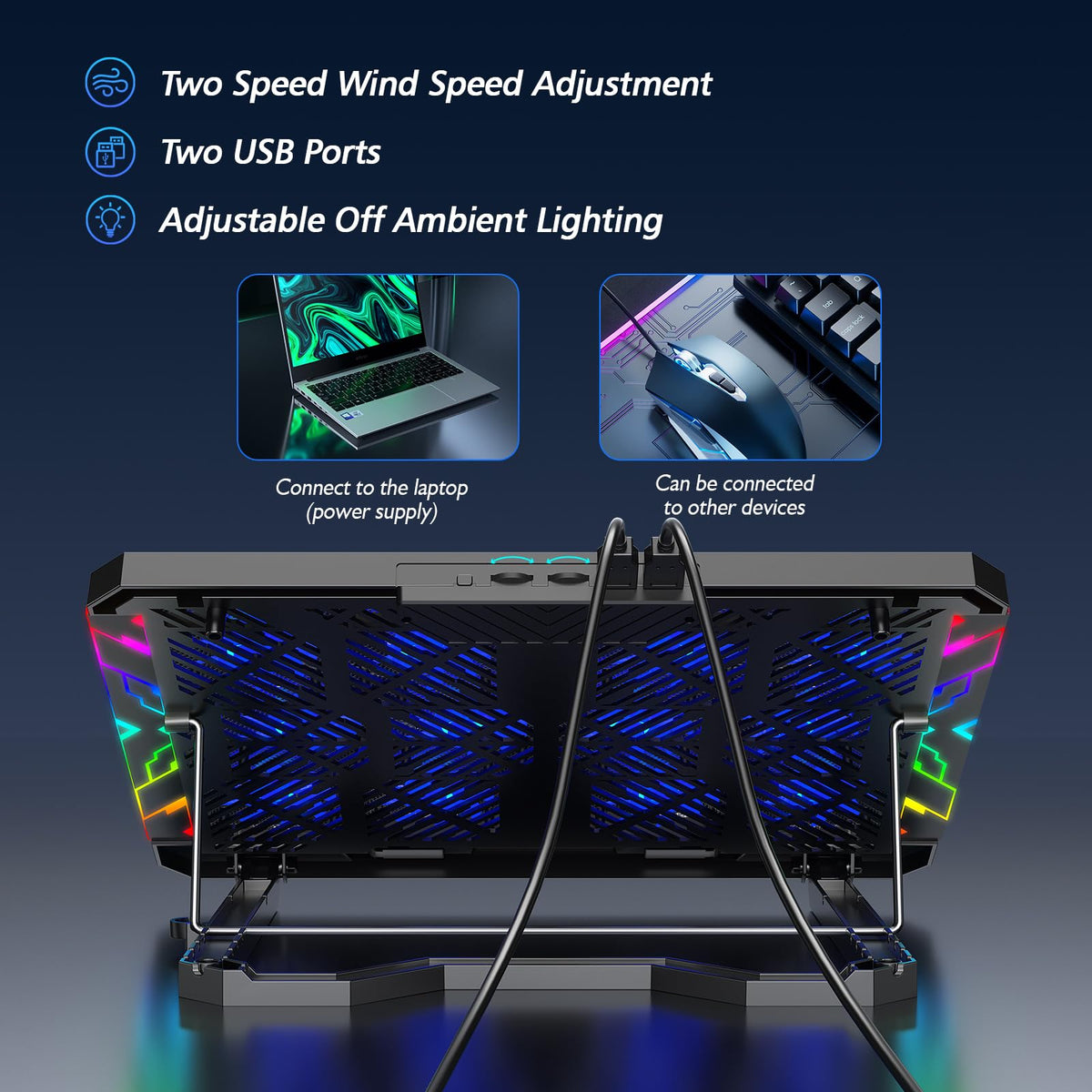 Trullypine Laptop Cooling Pad - 12Fan-Gear view 8