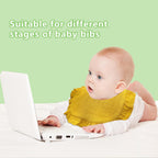 DOSMINE Organic Cotton Muslin Baby Bibs for Drooling & Teething - Yellow view 4