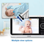 VTech Baby Monitor with 2 Cameras No WiFi & 5" Screen – Split-Screen, Patrol Mode, Night Vision, Two-Way Talk