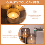 Eywamage Glass Flameless Candles with Remote - Gray view 5