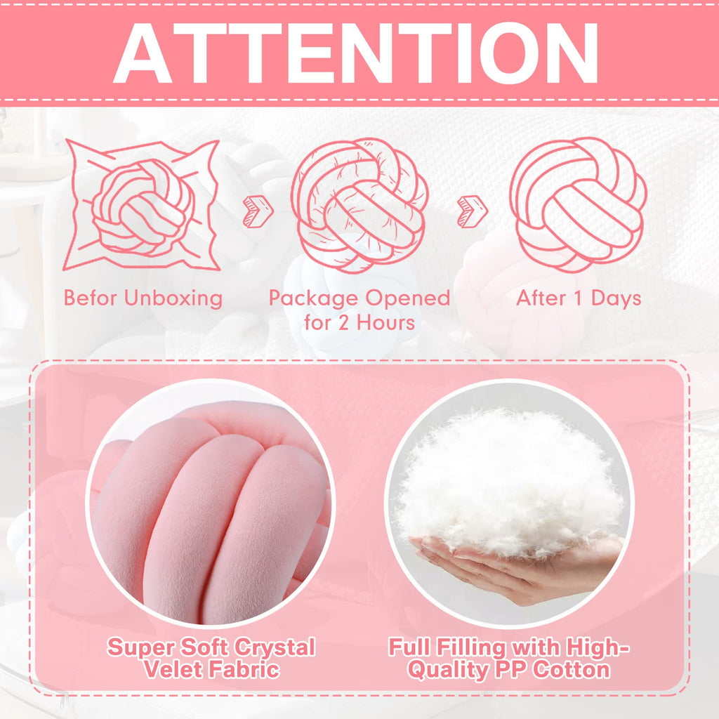 Namalu 2 Pcs Knot Pillow Decorative Throw Pillow - Light Pink / 7.87 Inches view 5