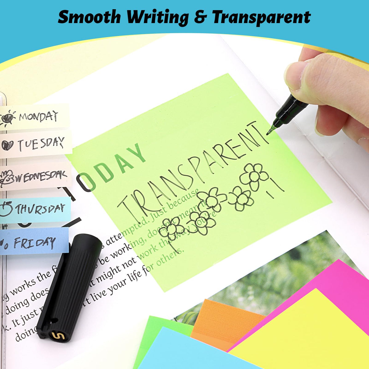 800 Sheets Transparent Sticky Notes
