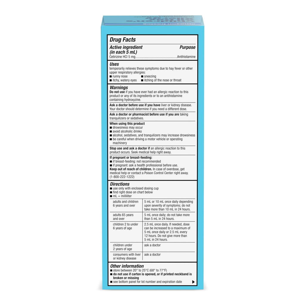 Amazon Basics Children’s 24 Hour Allergy Relief, Cetirizine Hydrochloride Oral Solution 1 (additional view 7)
