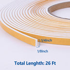 Weather Stripping Door Seal White - 1/4in x 1/8in x 26Ft view 1