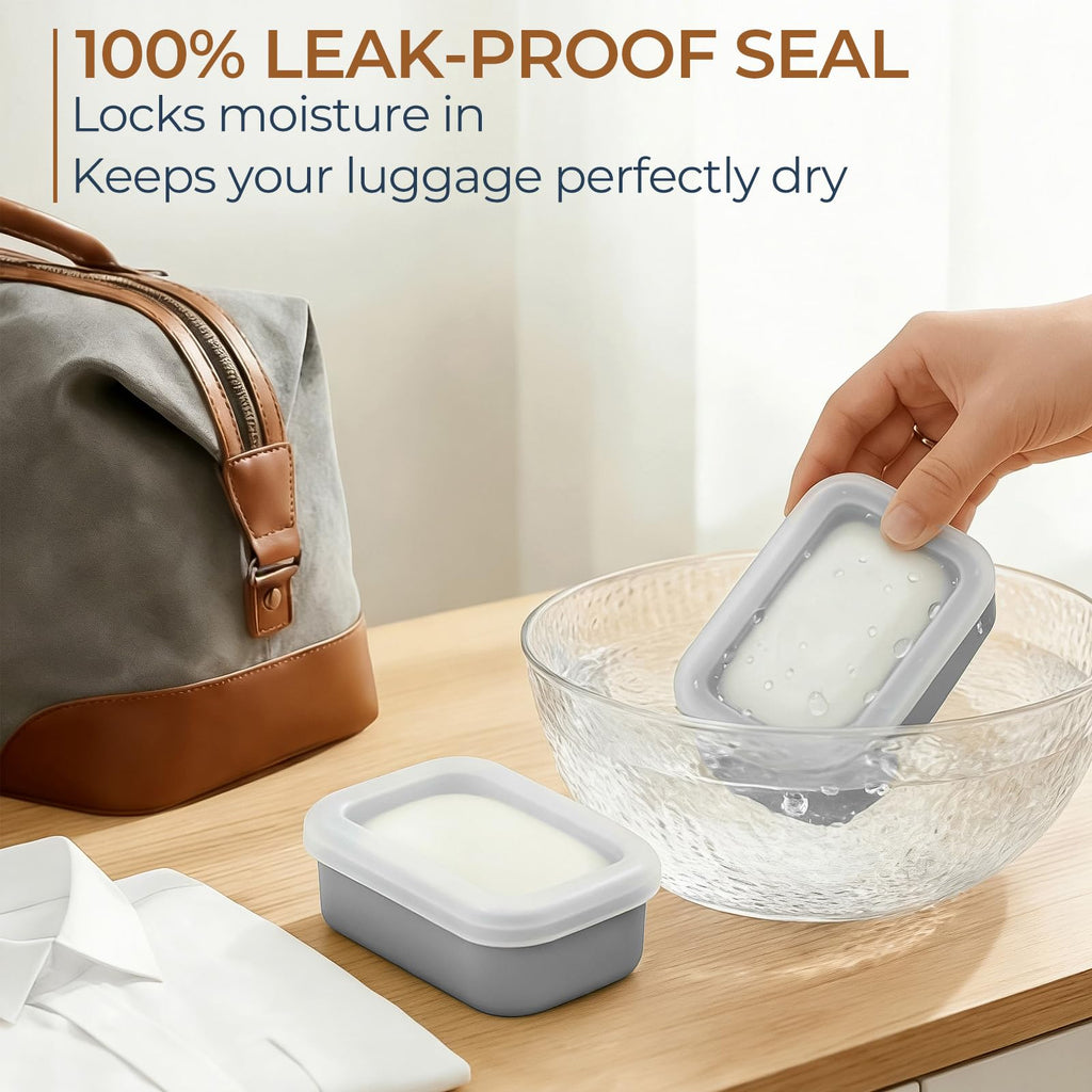 AIMAIAIMAI Travel Soap Case, Compact Silicone Travel Soap