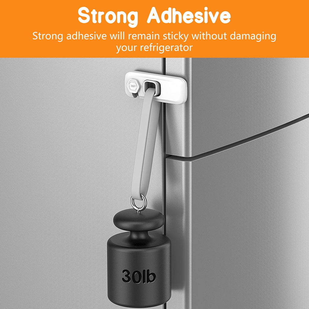 Fridge Locks for Kids with Strong Adhesive - White / 5 Pack view 4