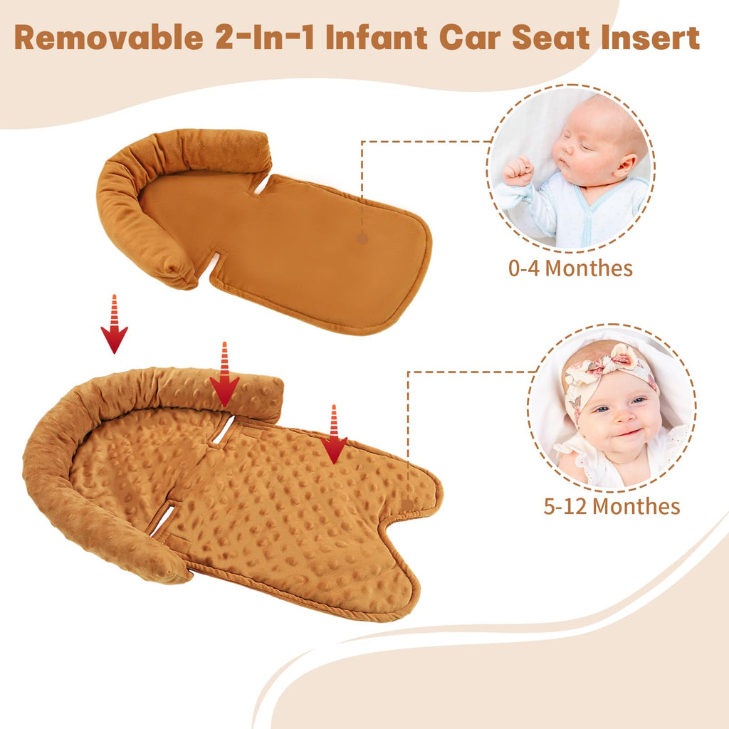 HNHUAMING Infant Car Seat Insert - Brown view 2
