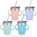 Vermida 12oz Stainless Steel Kids Cups with Handle for Toddlers, 4 Pack