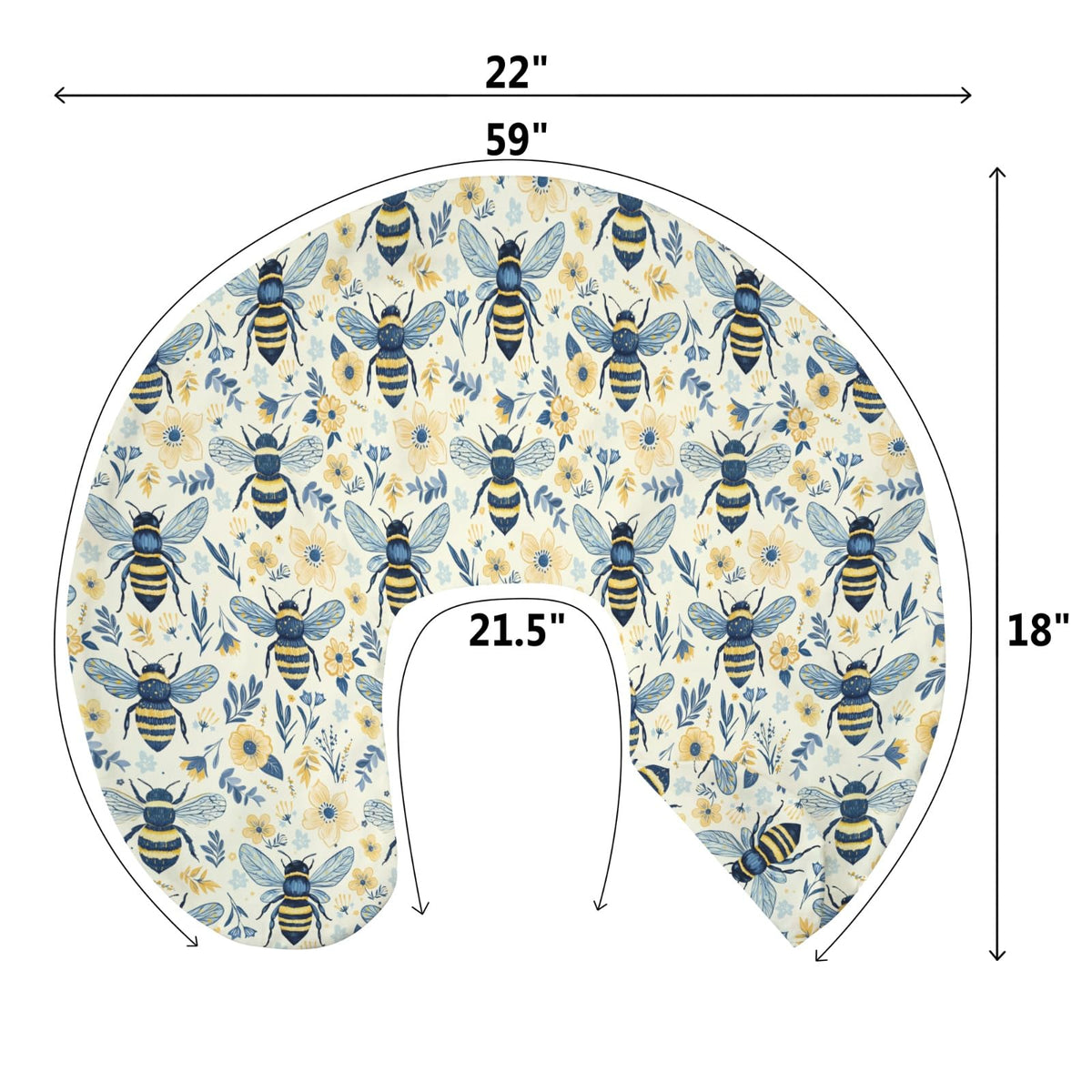 Nursing Pillow Covers for Boy Girl Bees - Bees view 8