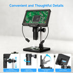 Leanking Digital Microscope for Adults Kids 7inch Screen Coin Magnifier Microscopes for Error Coins PCB, Bugs, STEM