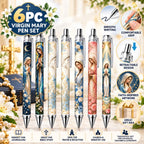 YJ PREMIUMS 6PC Ballpoint Pens - Virgin Mary view 1