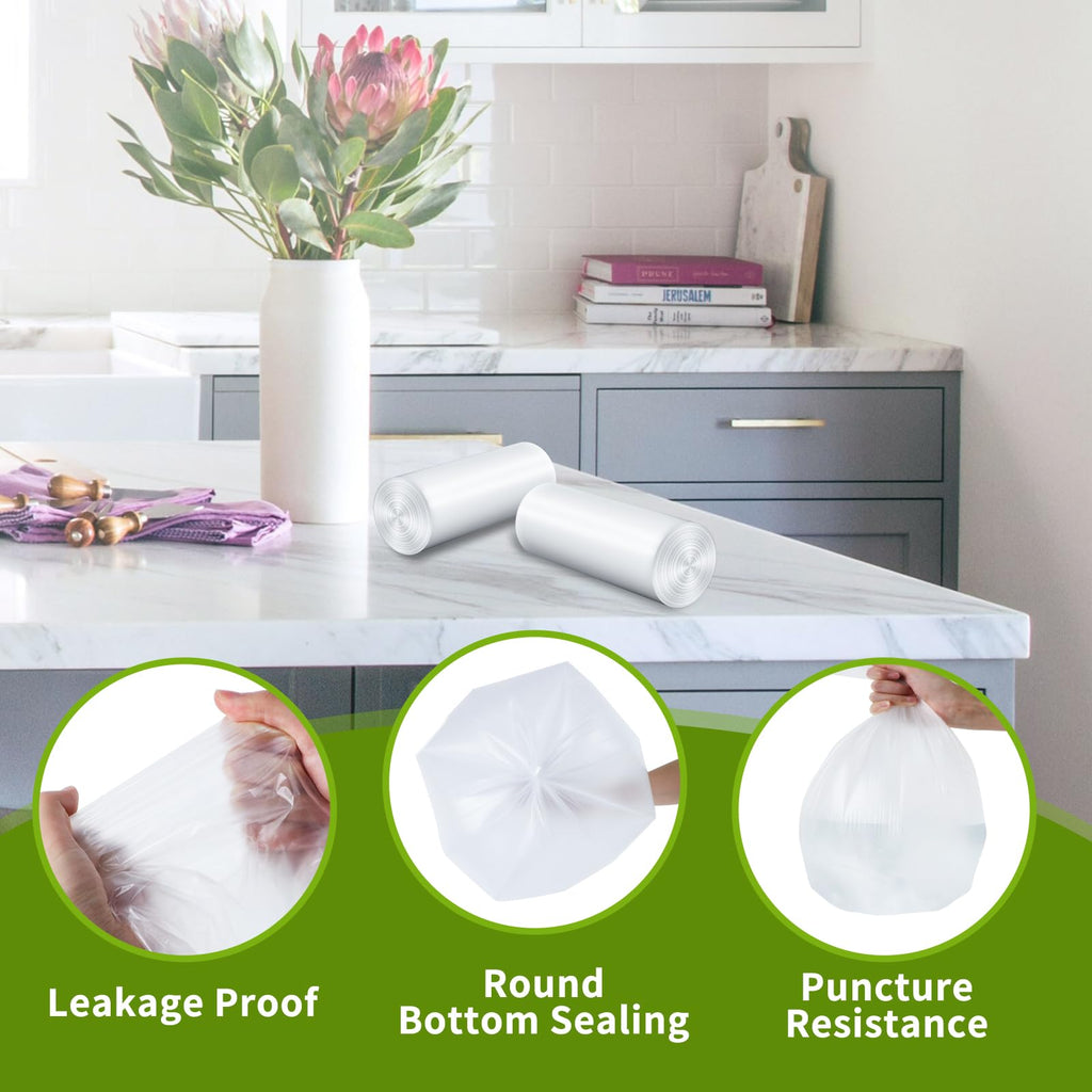 1.2 Gallon Clear Small Trash Bags Strong Leak-Resistant - 150Ct Unscented (additional view 1)