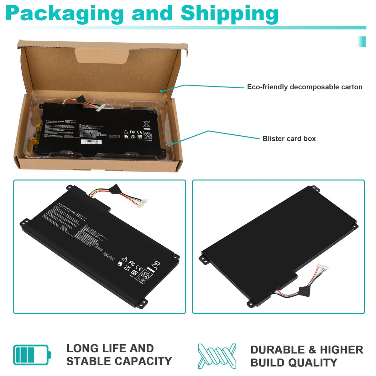 TREE.NB Laptop Battery Replacement - ‎7.48x3.86x0.2inch B31N1912 view 6