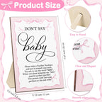 Geetery 51 Pcs Baby Shower Game Pacifier Necklace - Pink / Pink Bow view 1