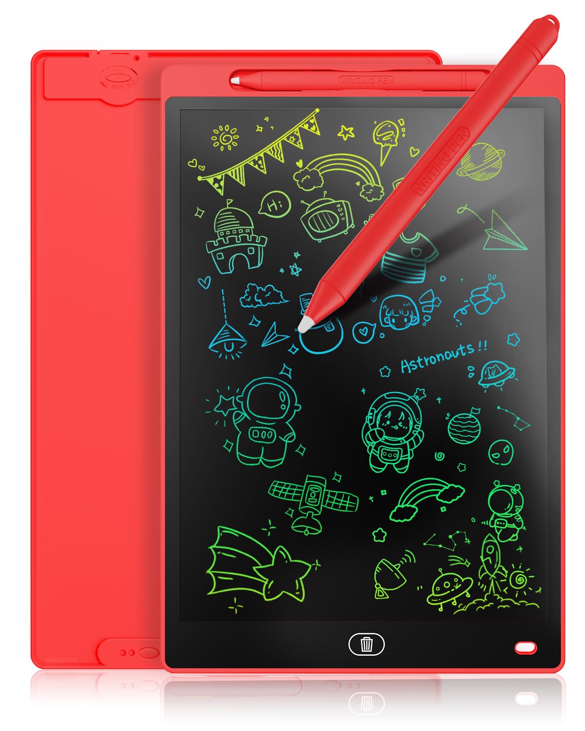 Genialba LCD Writing Board 10 Inches, Colourful Electronic Tablet, Portable Erasable