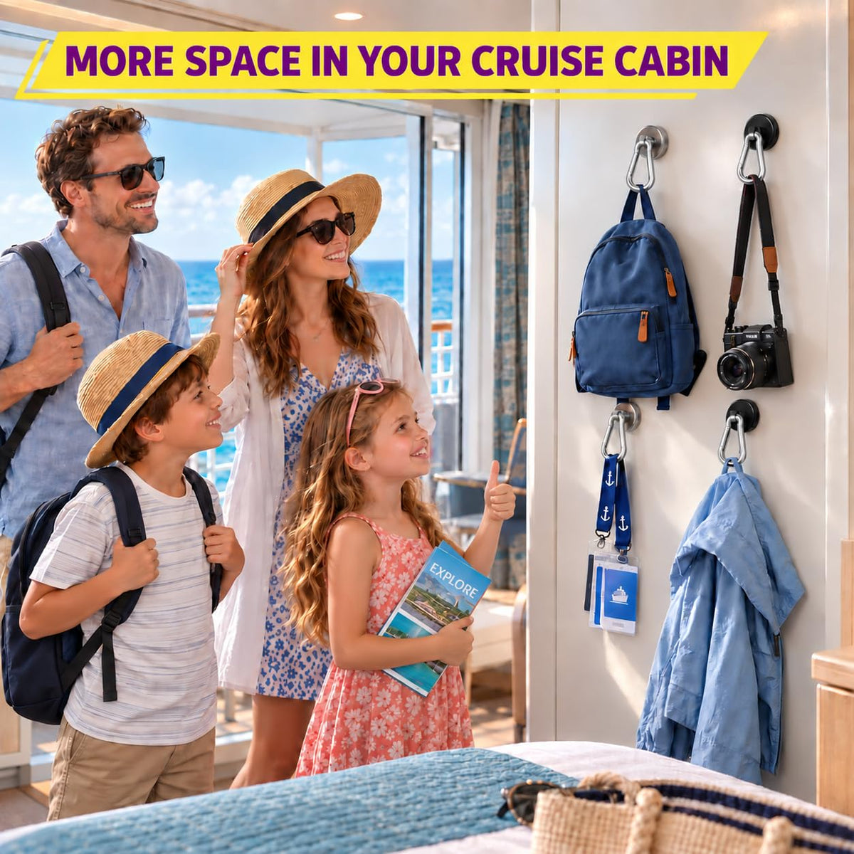 Niuknow Magnetic Hooks with Swivel Carabiner - view 2