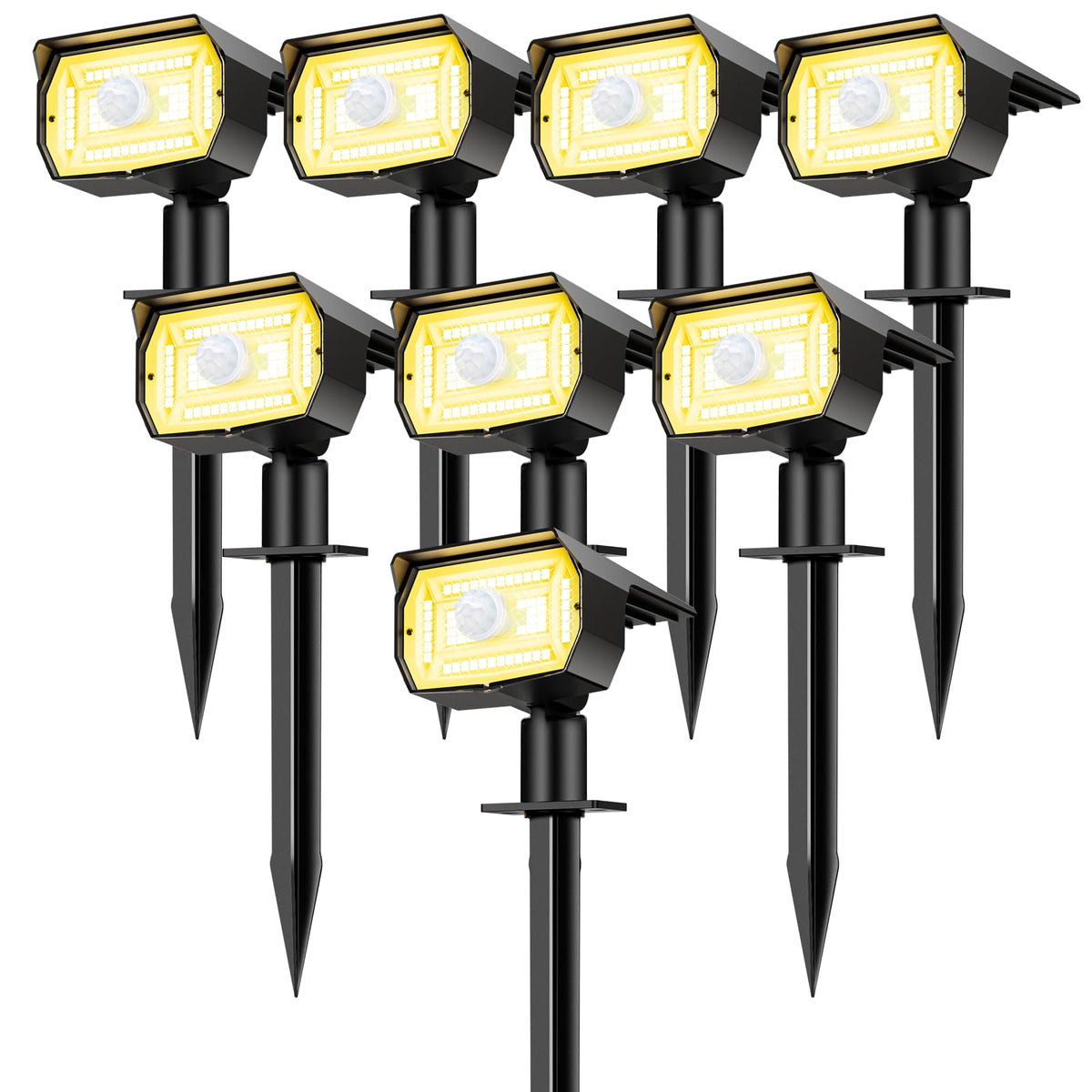 nipify Solar Lights Outdoor Waterproof, Motion Sensor Spot Landscape Light - Warm White / 8