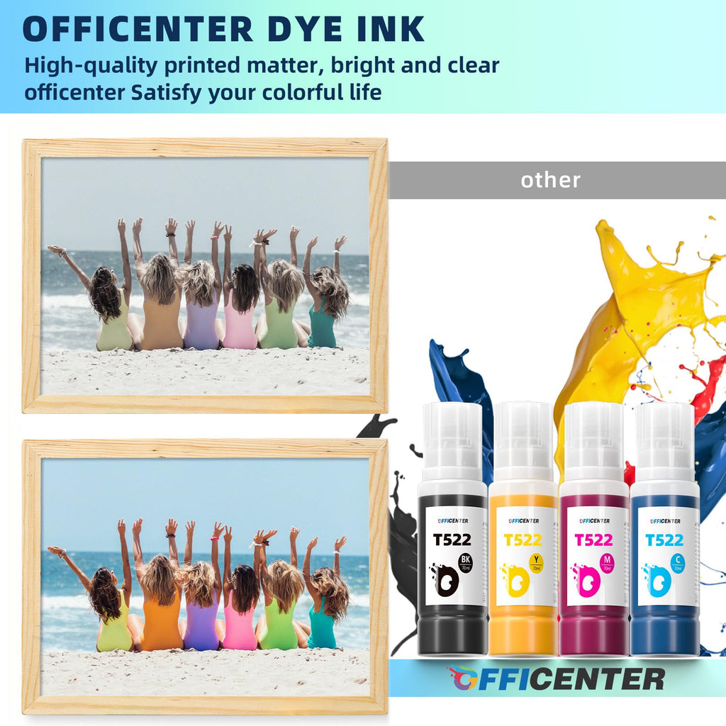 OFFICENTER 10 Bottles 522 Ink Refill Bottles for Ecotank ET-2800 ET-2720 ET-2803 ET-4700 (additional view 3)