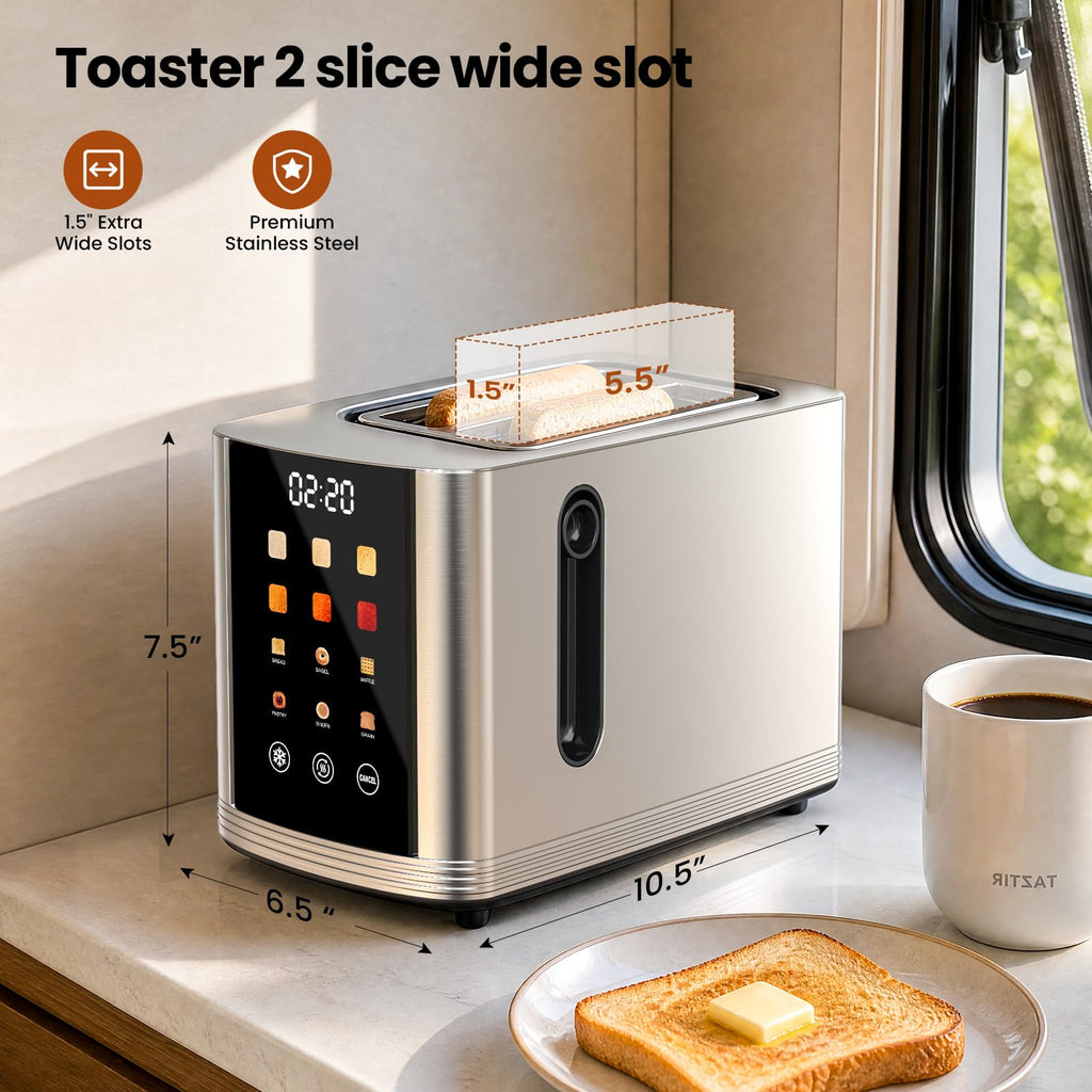 Toaster 2 Slice Touch Screen, Smart Toaster Wide Slot, Full Stainless Steel (additional view 7)