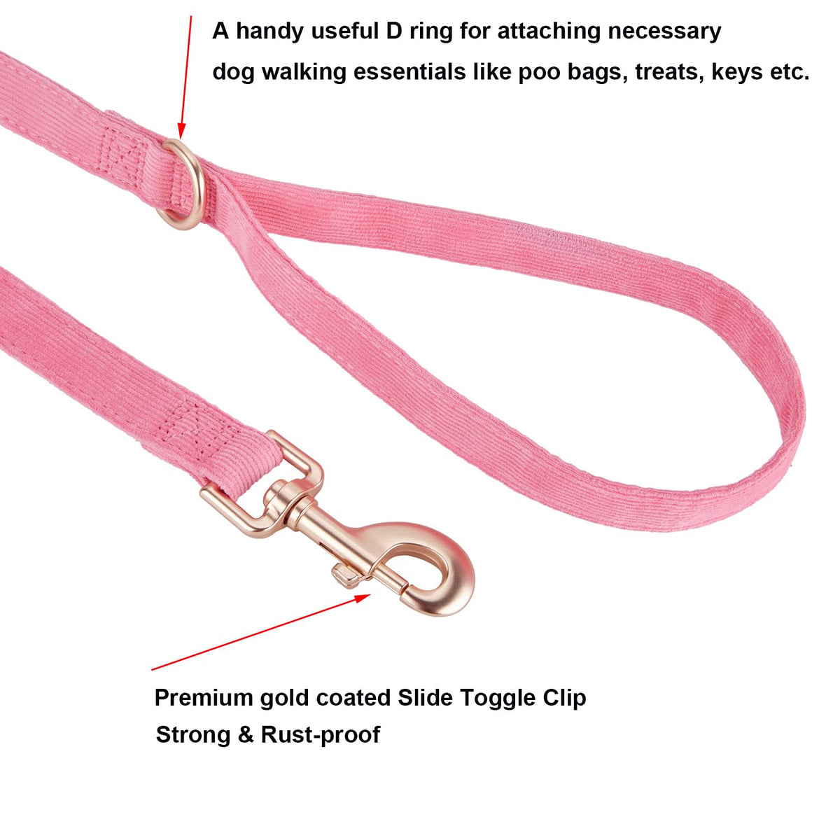 YUDOTE Corduroy Dog Collar and Leash Set - view 6