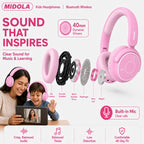 Kids Bluetooth Headphones Wireless Over-Ear,68Hrs,Volume Limit 85/94dB - Pink view 7