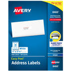 Avery Easy Peel Printable Address Labels, Sure Feed Technology, 1" x 2-5/8" Customizable