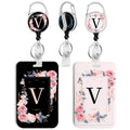 2 Pack ID Badge Holder with Clip Badge Reels Retractable Heavy Duty - 2pack-v